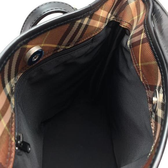 Burberry Blue Label Plaid Nylon Vertical Tote Bag Brown - Picture 8 of 10